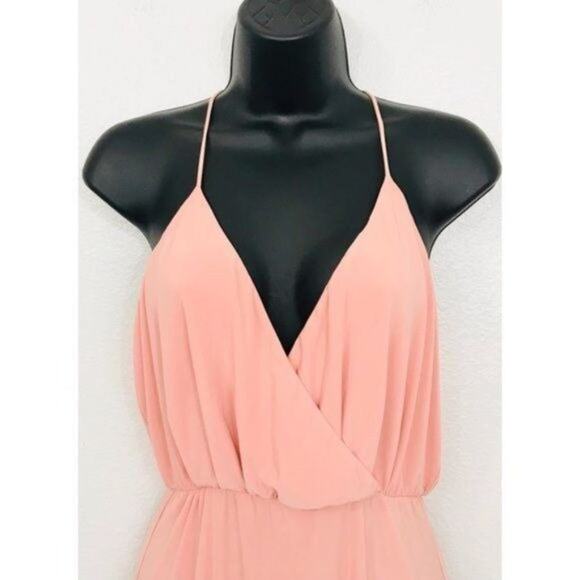 MISA Los Angeles Peach Faux Wrap Cocktail‎ Mini Dress, S - Picture 3 of 5